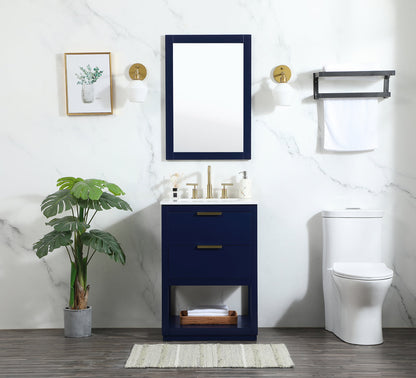24 inch Single bathroom vanity in blue