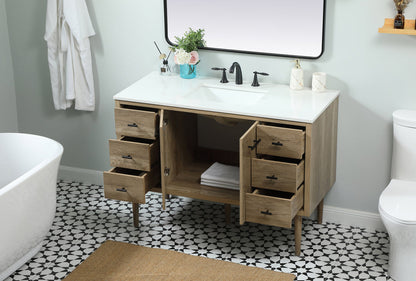 48 inch Single bathroom vanity in natural oak