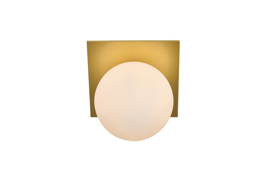 Jillian 1 light Brass and frosted white Bath Sconce