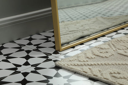 Metal Frame Arch Full Length Mirror 28x66 Inch in Brass