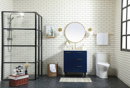 30 inch bathroom vanity in Blue