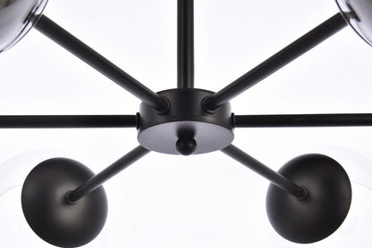 Briggs 30 inch pendant in black with clear shade
