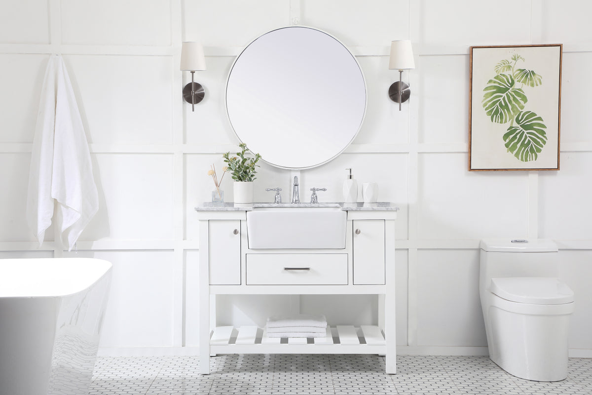 42 inch Single bathroom vanity in white