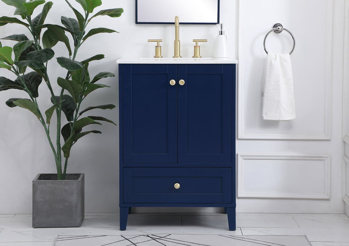 24 inch Single Bathroom Vanity in Blue