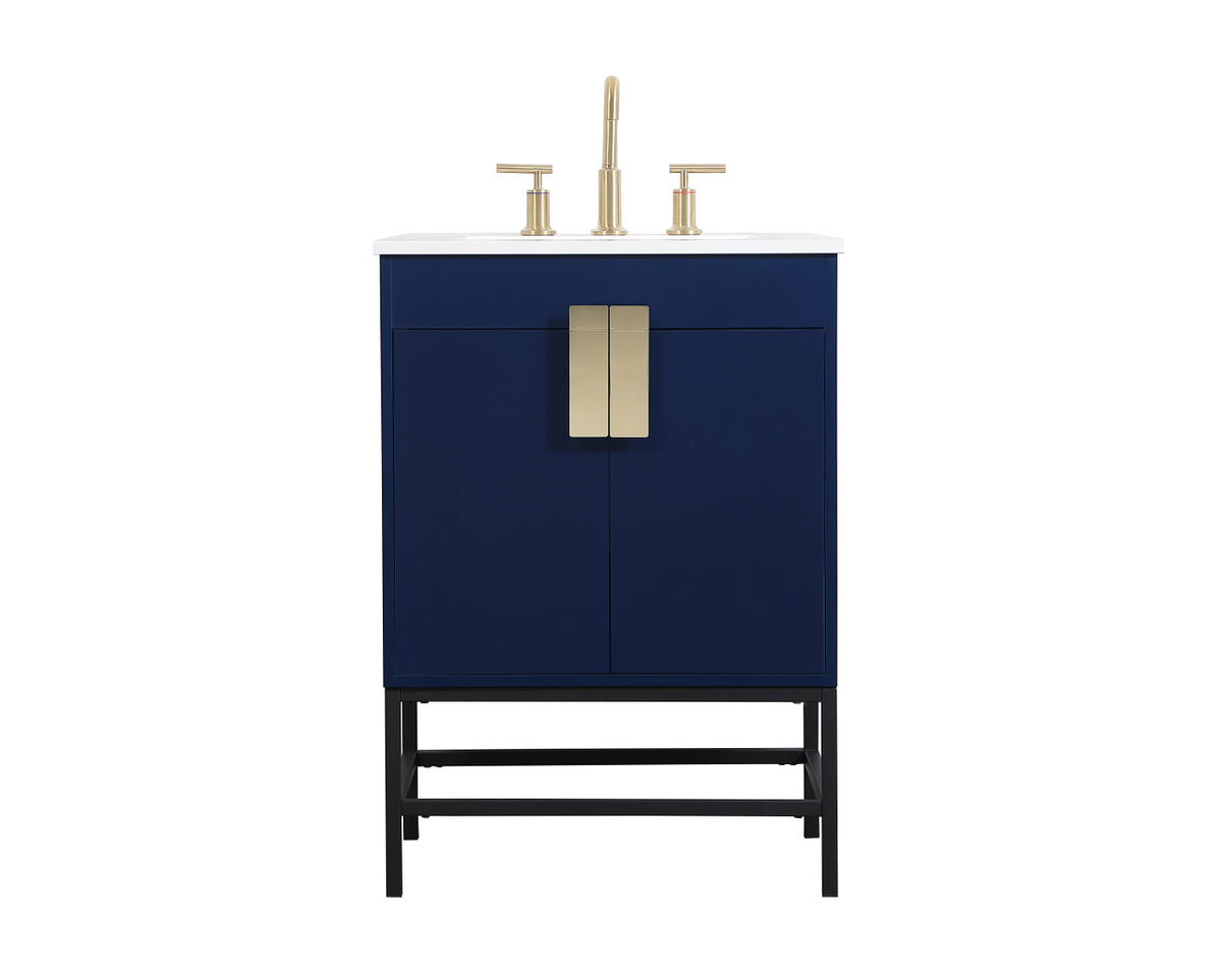 24 inch Single bathroom vanity in blue