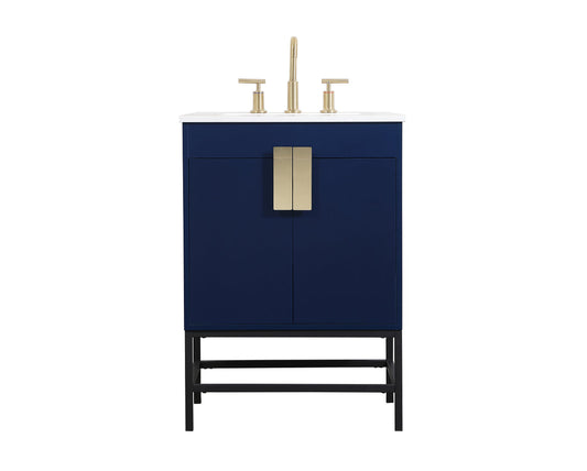 24 inch Single bathroom vanity in blue