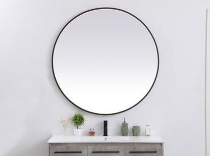 Pier 48 inch LED mirror with adjustable color temperature 3000K/4200K/6400K in black