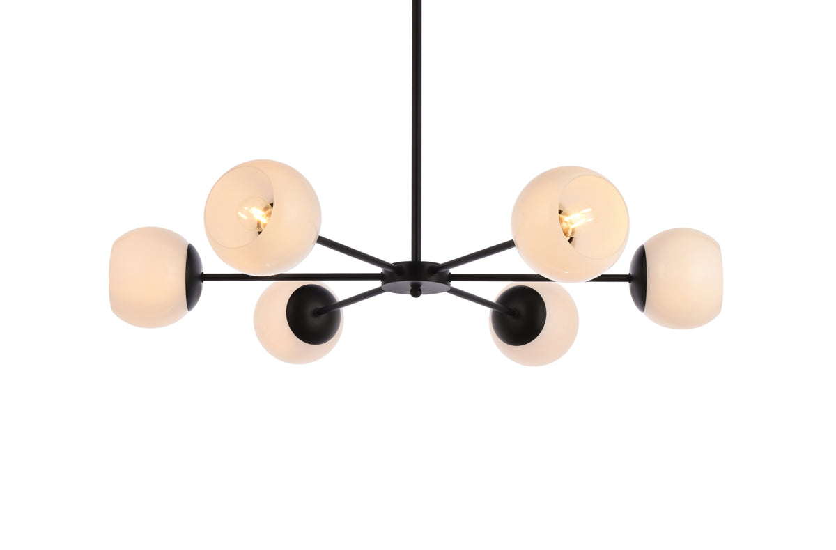 Briggs 36 inch pendant in black with white shade