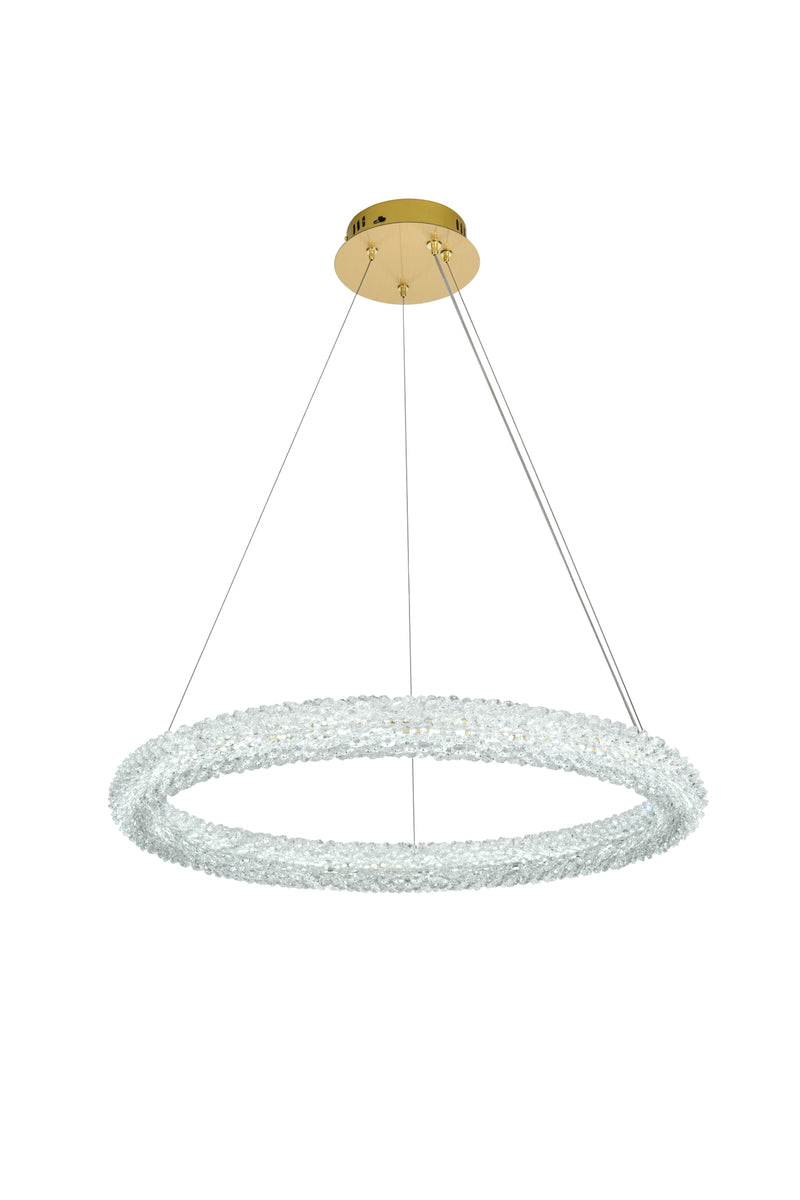 Bowen 26 inch Adjustable LED Chandelier in Satin Gold