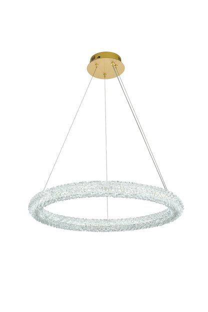 Bowen 26 inch Adjustable LED Chandelier in Satin Gold