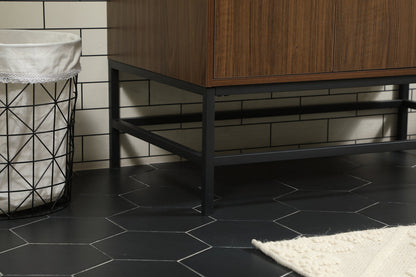 36 inch Single bathroom vanity in walnut