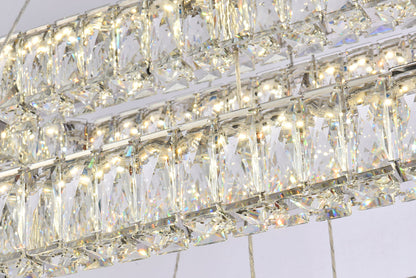 Monroe 50 inch LED triple rectangle pendant in chrome