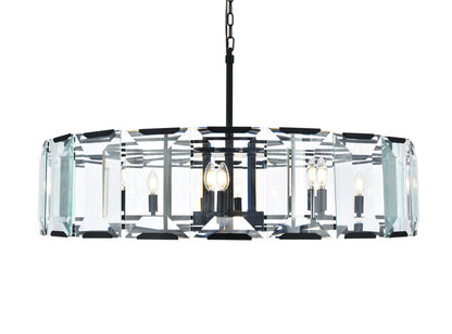 Monaco 10 light Flat Black (Matte) Chandelier Clear Glass Crystal