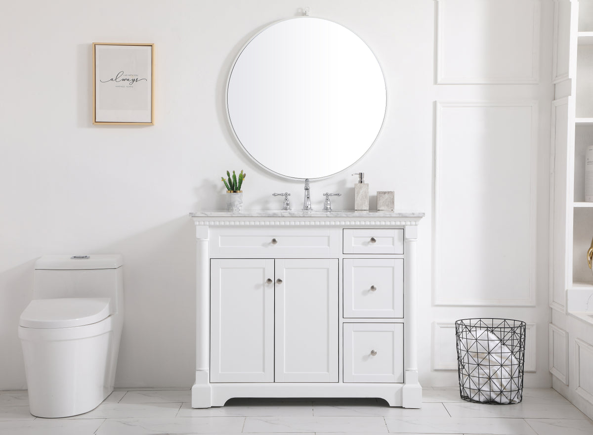 42 inch Single bathroom vanity in  White