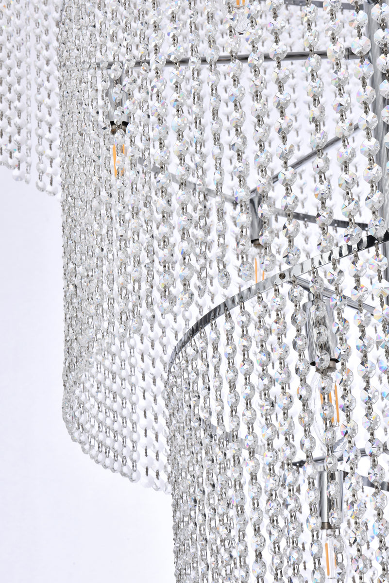 Spiral 41 light Chrome Chandelier Clear Royal Cut Crystal