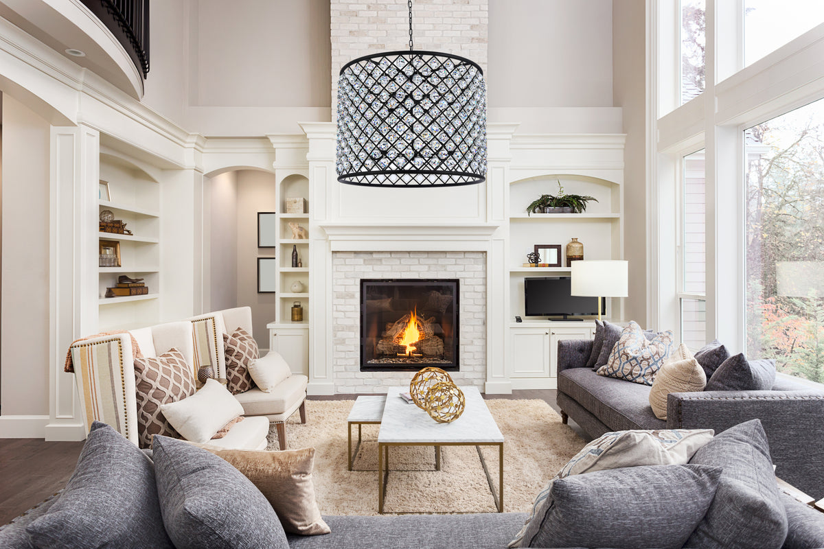 Madison 12 light Matte Black Chandelier Clear Royal Cut Crystal