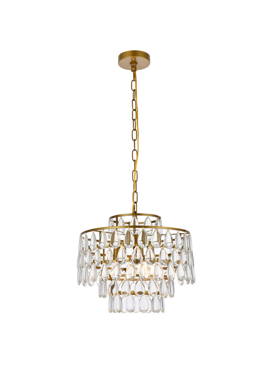Mila 16 inch pendant in brass