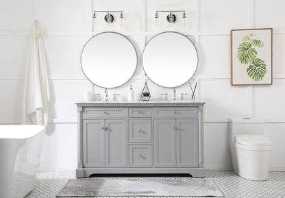 60 inch double bathroom vanity in Grey