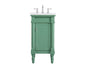 18.5 inch Single Bathroom vanity in vintage mint with ivory white engineered marble