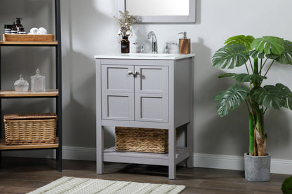 24 inch Single bathroom vanity in grey