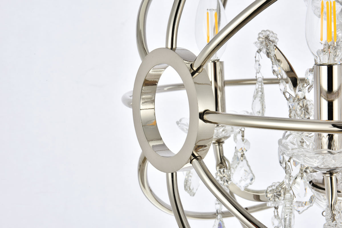 Geneva 4 light polished nickel Pendant Clear Royal Cut crystal