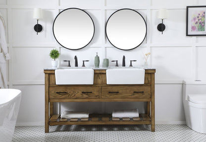 60 inch double bathroom vanity in driftwood