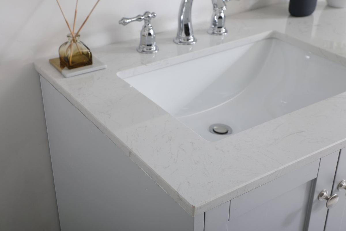 60 inch Double Bathroom Vanity in Grey