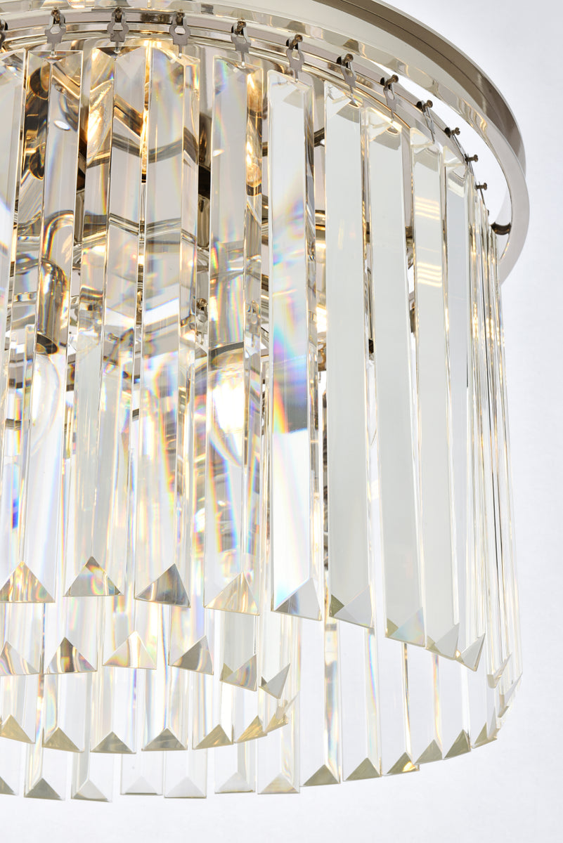 Sydney 6 light polished nickel Pendant Clear Royal Cut Crystal