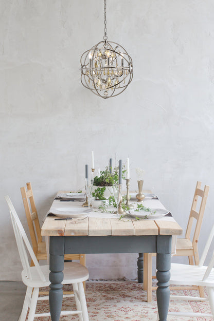 Geneva 5 light polished nickel Pendant Golden Teak (Smoky) Royal Cut crystal