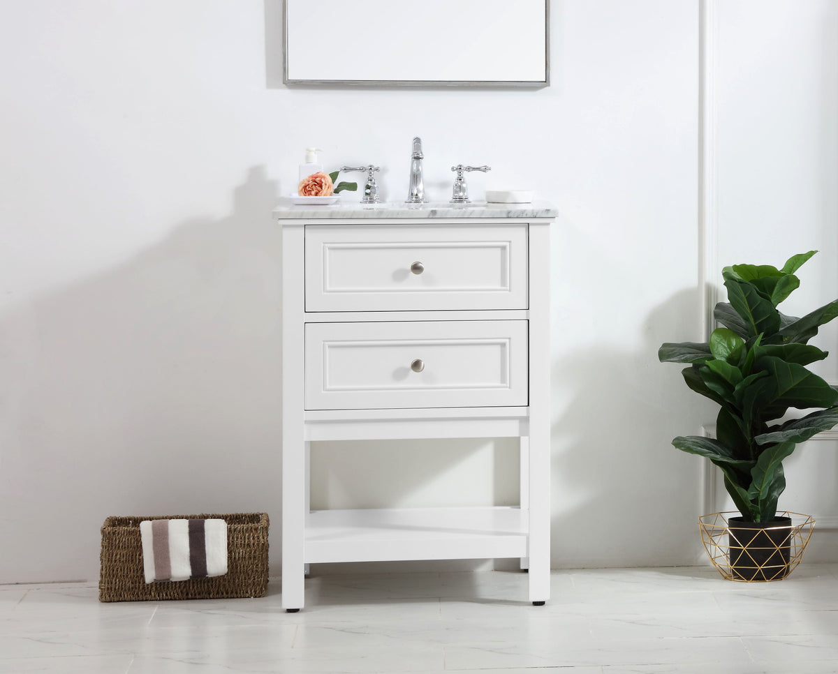 42 in. Single bathroom vanity set in White