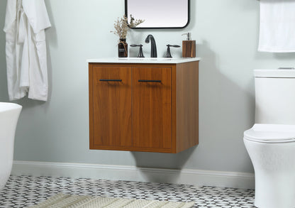 24 inch Single bathroom vanity in teak