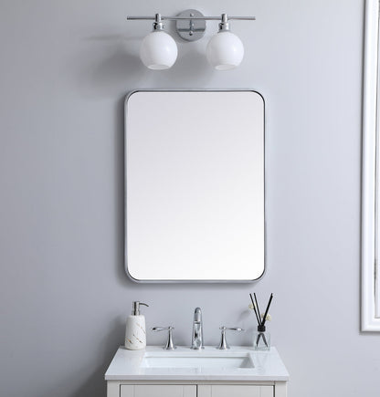 Soft corner metal rectangular mirror 22x30 inch in Silver