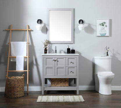 32 inch Single bathroom vanity in grey