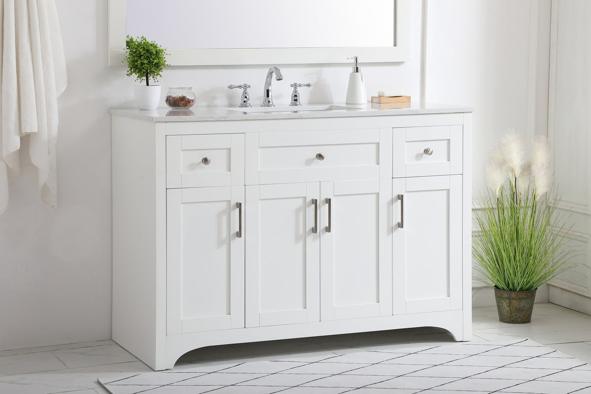 48 inch Single Bathroom Vanity in White