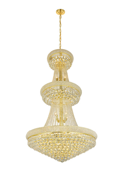 Primo 32 light Gold Chandelier Clear Royal Cut Crystal