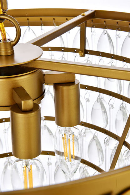 Nordic 5 lights brass pendant