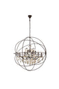 Geneva 18 light Rustic Intent Chandelier Golden Teak (Smoky) Royal Cut crystal