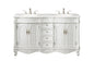 60 inch Double Bathroom vanity in Antique white with ivory white engineered marble