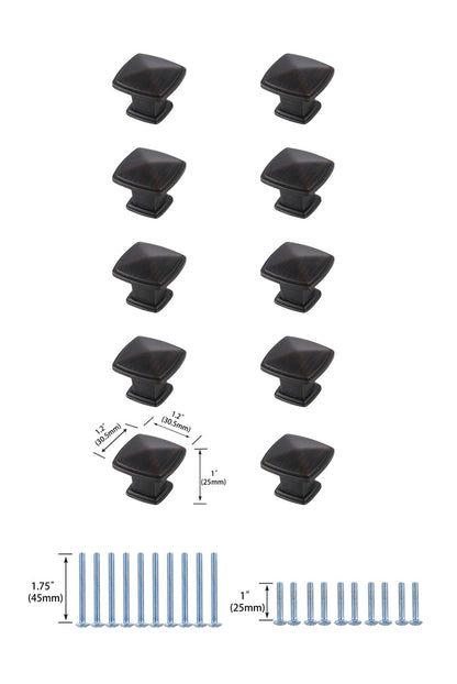 Marcel 1.2" Oil-rubbed Bronze Square Knob Multipack (Set of 10)