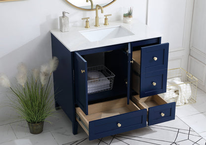 36 inch Single Bathroom Vanity in Blue