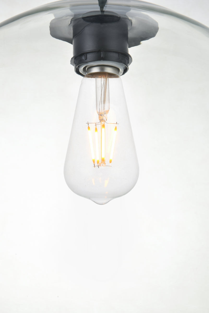 Baxter 1 Light Black Pendant With Clear Glass