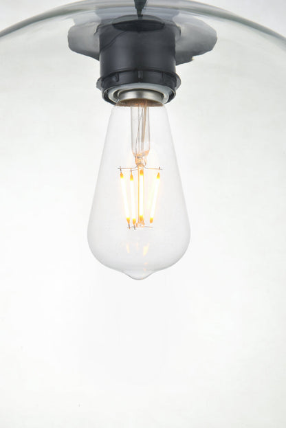 Baxter 1 Light Black Pendant With Clear Glass