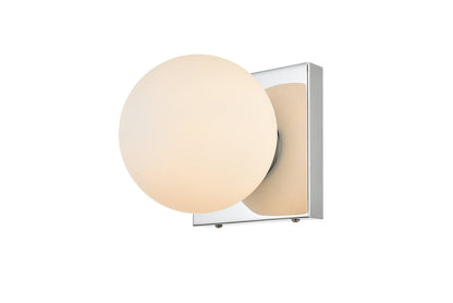 Jaylin 1 light Chrome and frosted white Bath Sconce