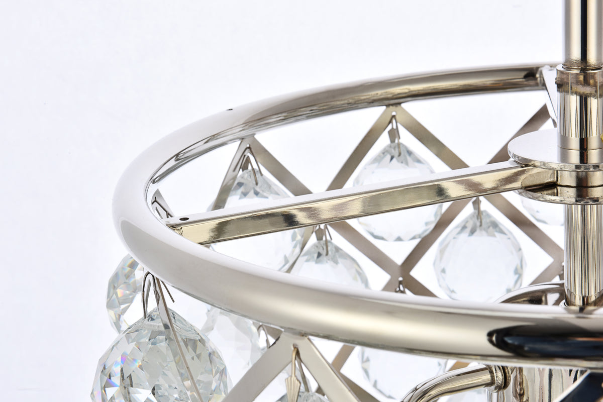 Madison 4 light polished nickel Pendant Clear Royal Cut Crystal