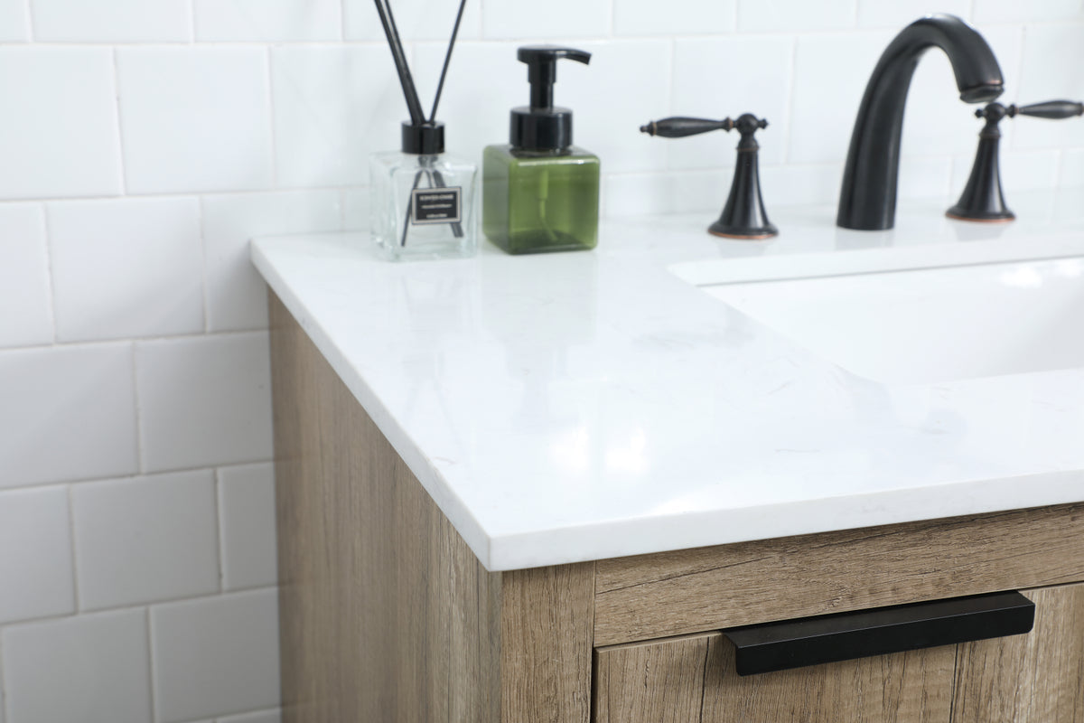 36 Inch SIngle Bathroom Vanity In Natural Oak