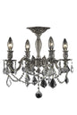 Rosalia 4 light Pewter Flush Mount Clear Royal Cut Crystal