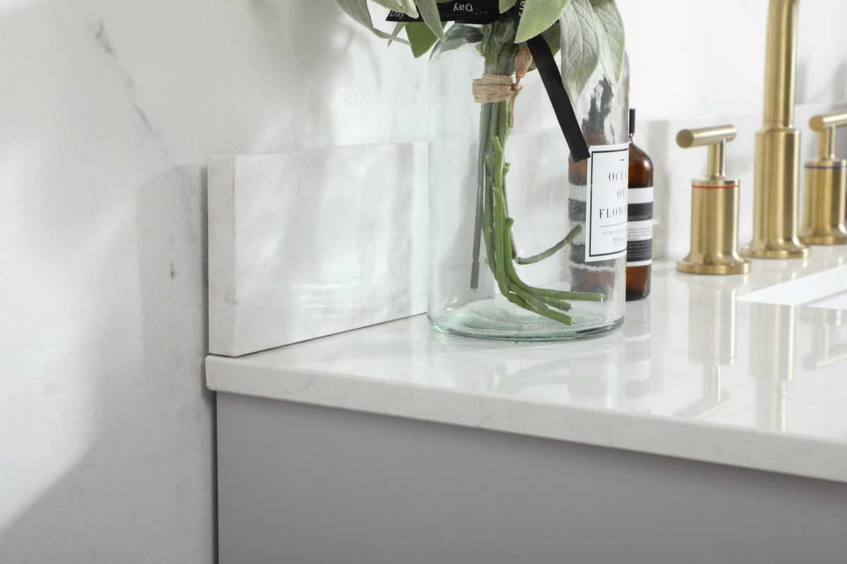 42 inch Single bathroom vanity in grey with backsplash