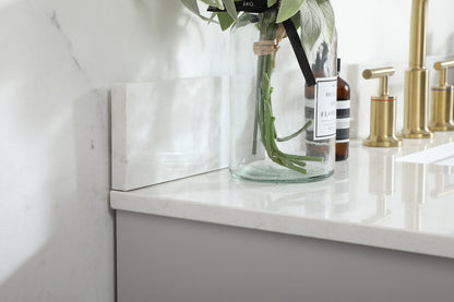 42 inch Single bathroom vanity in grey with backsplash