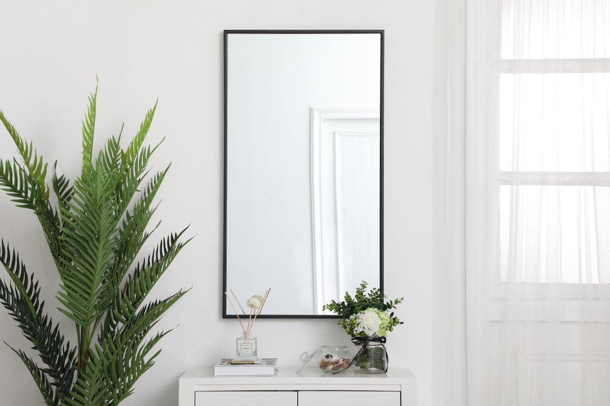Metal frame rectangle mirror 20 inch in Black