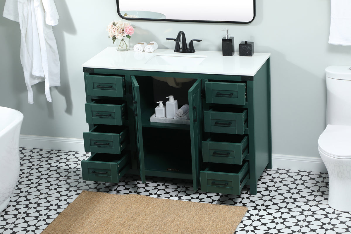 48 inch Single bathroom vanity in green